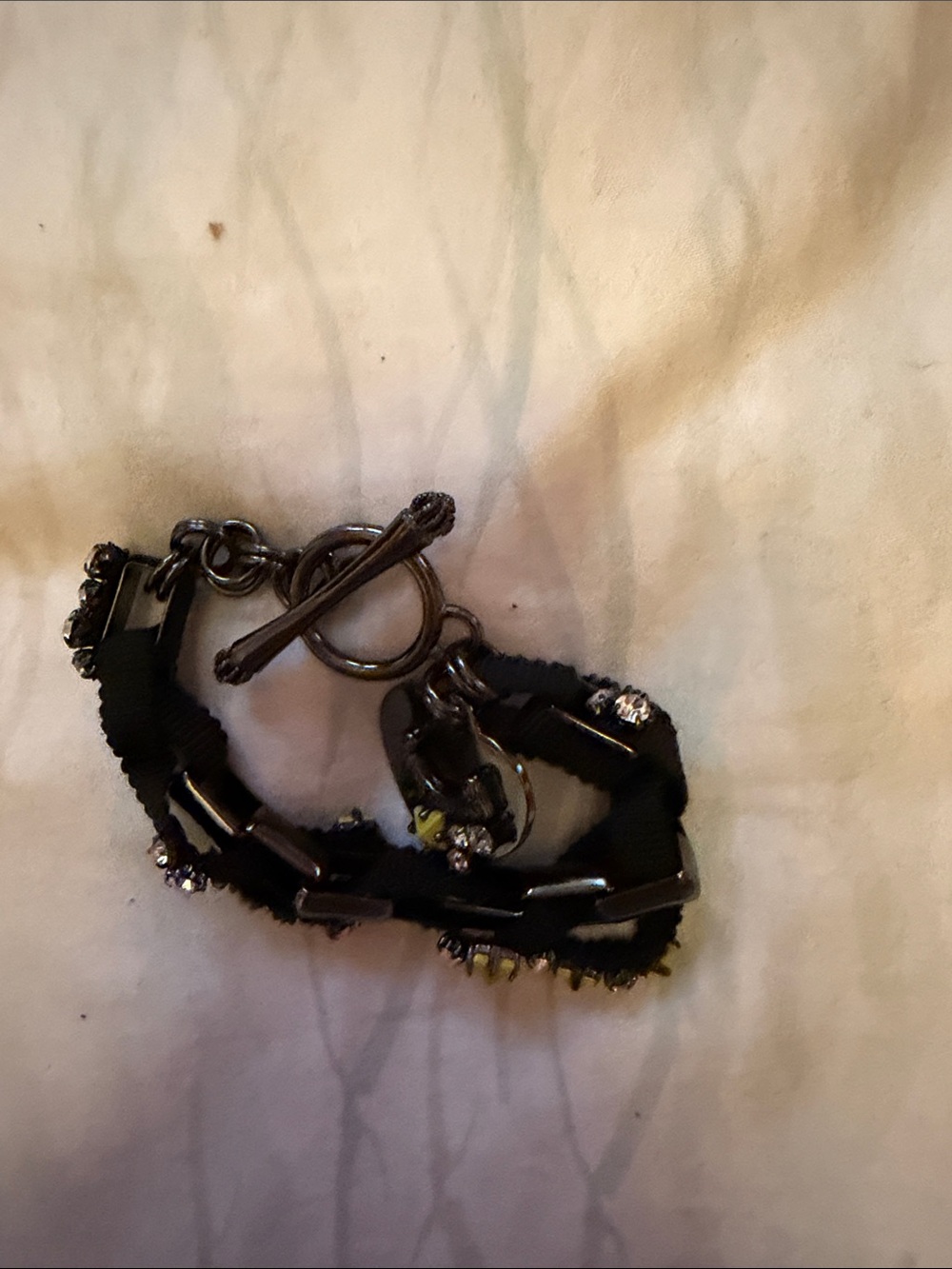 Juicy Couture Black Crystal & Gunmetal Toggle Bracelet